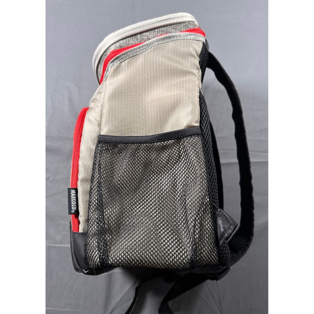Igloo MaxCold Hard Top Backpack Cooler 18 Can Insulated Bag Grey Red NEW - Picture 3 of 9